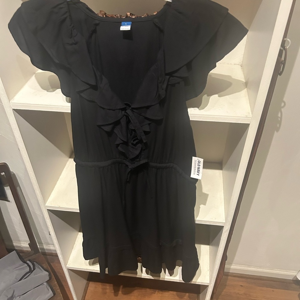 Old Navy black ruffle dress size large new with tags - Picture 11 of 16